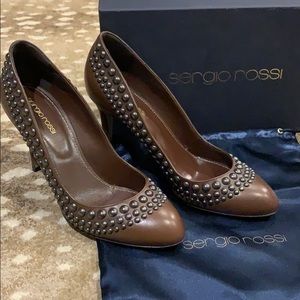 Sergio Rossi Brown Heels  size 40- worn once!